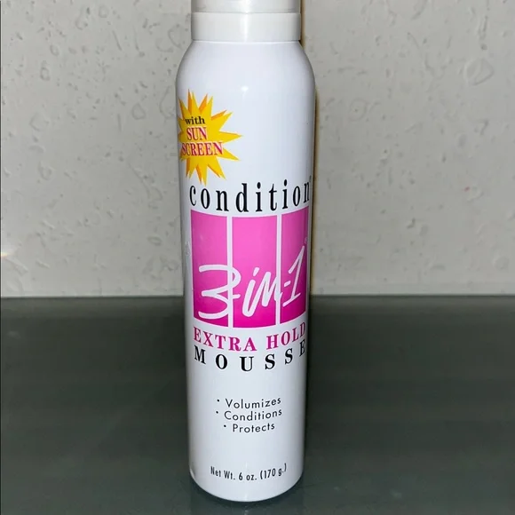 New Condition Clairol 3-in-1 EXTRA HOLD MOUSSE with Sunscreen 6oz discontinued
